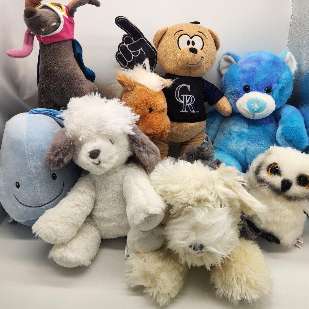 (8 Pcs for $16) Varies Suffed Animal Plush Bear Dog Horse Owl Whale 6 to15 Inch